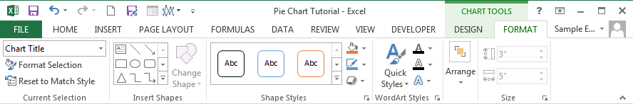 Create Outstanding Pie Charts in Excel - Format Tab