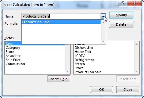 Create a PivotTable Calculated Item in Excel - Remove Calculated Item