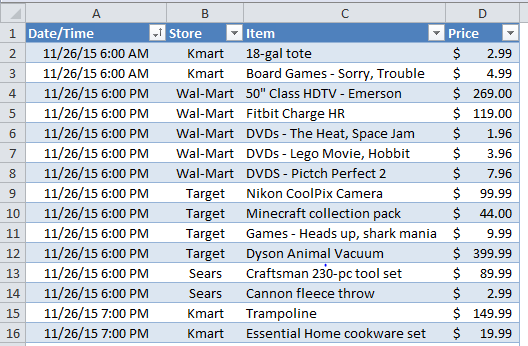 Betrokken kader elke keer Excel Black Friday Shopping List Template | Pryor Learning