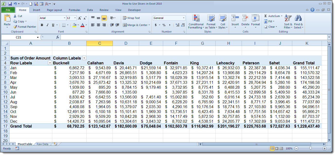 How To Use Slicers In Excel 2010 And 2013