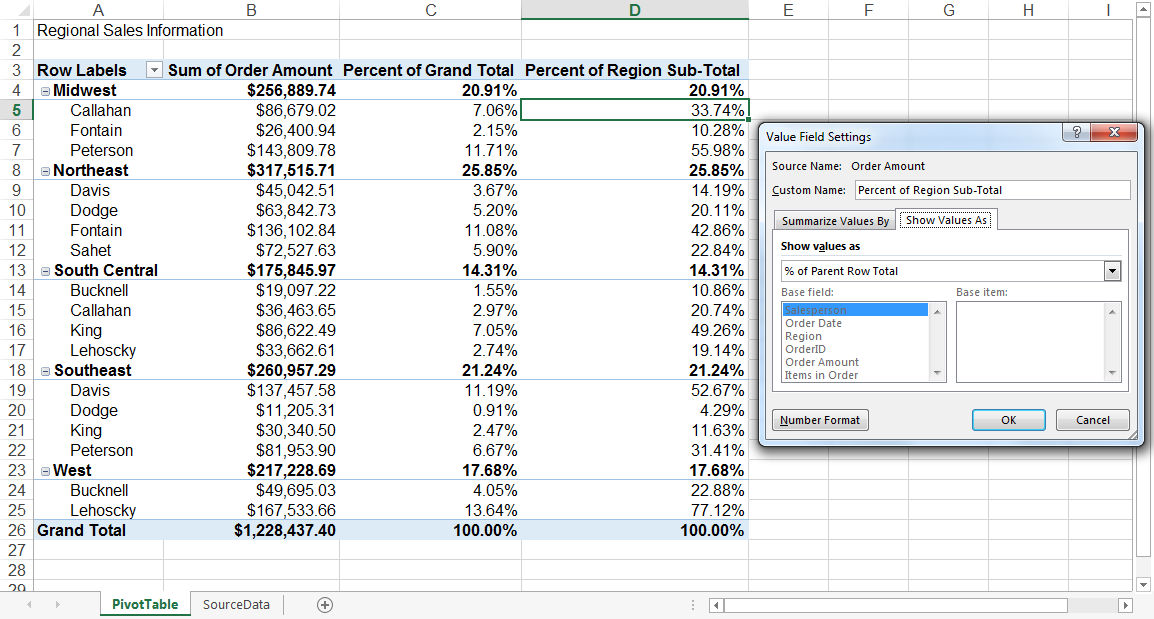 How To Show Percentage Of Total In An Excel PivotTable Pryor Learning Solutions