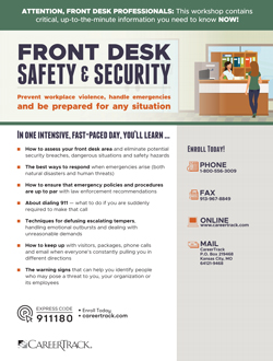 Training image for Front Desk Safety & Security                                               