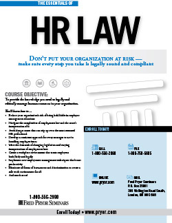 Training image for The Essentials of HR Law Canada                                            