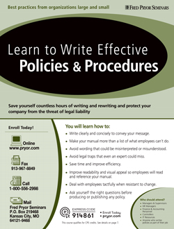 Learn to Write Effective Policies and Procedures