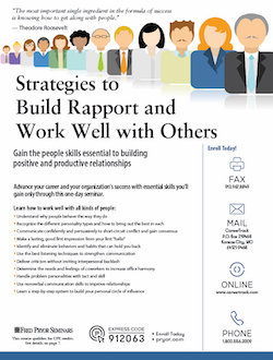 Training image for Strategies to Build Rapport and Work Well with Others                      