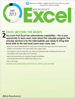 Microsoft Excel Beyond the Basics Training 2013